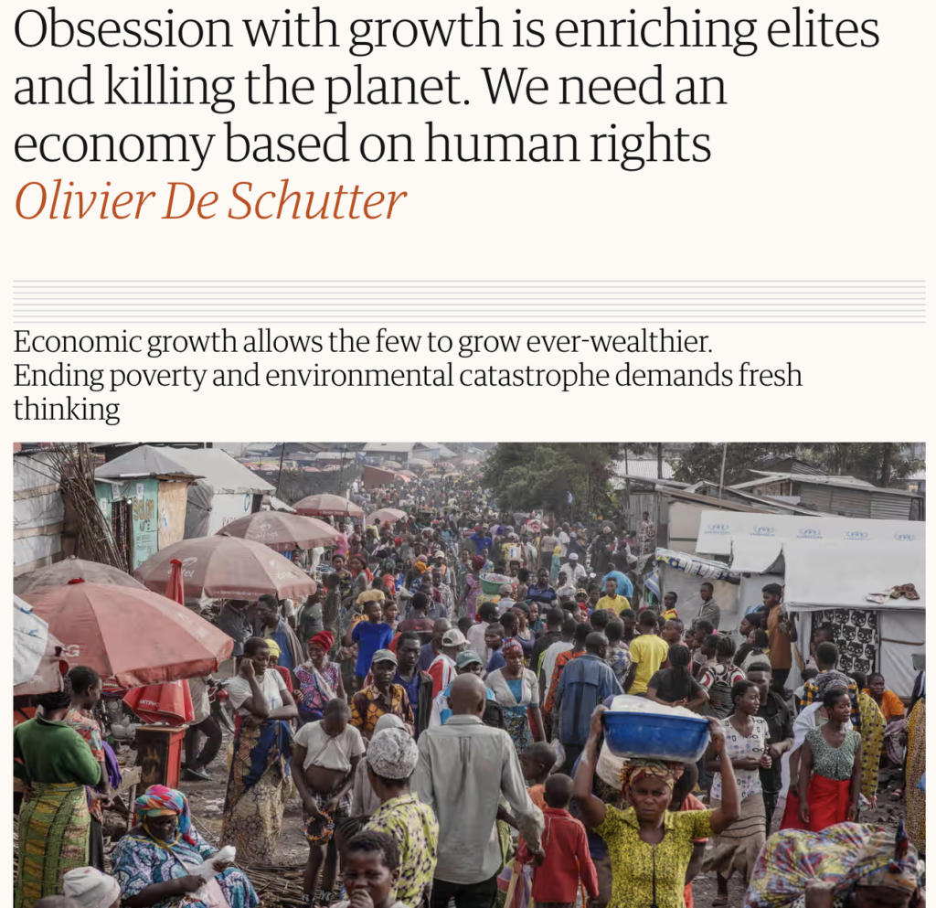 Obsession with growth is enriching elites and killing the planet. We need an economy based on human rights